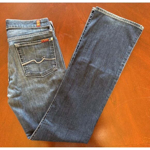 7 For All Mankind SFAM Y2K Bootcut Jeans Low Rise Medium Wash Size 29 - Picture 12 of 12